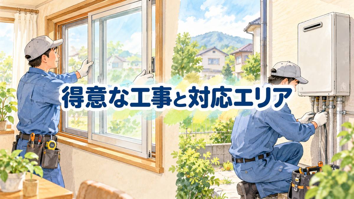 得意な工事と対応エリア